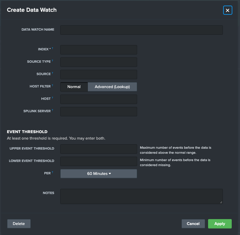 Add Data Watch